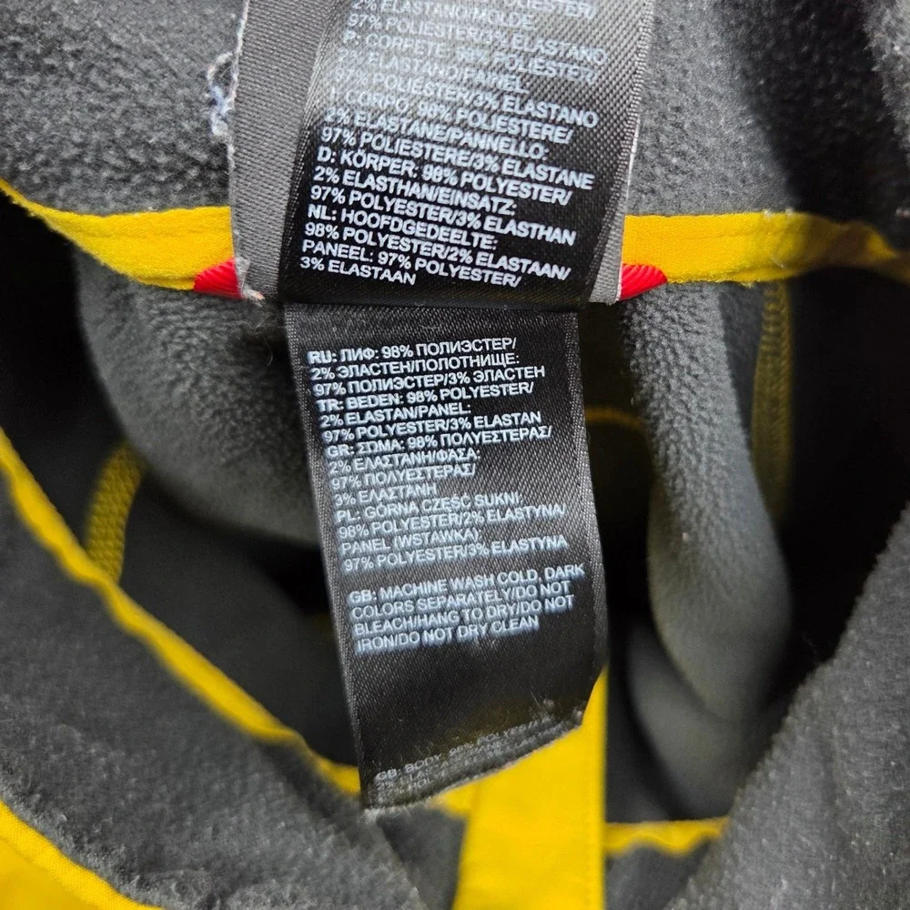 The North Face Pullover Men XL Yellow Quarter Zip Fleece Bicep Pocket Colorblock